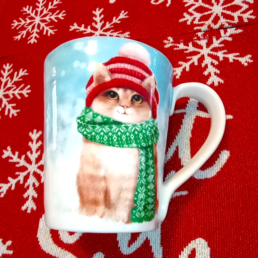 Christmas Holidays Cat Kitties Coffee Chocolate Tea Ironstone Mug